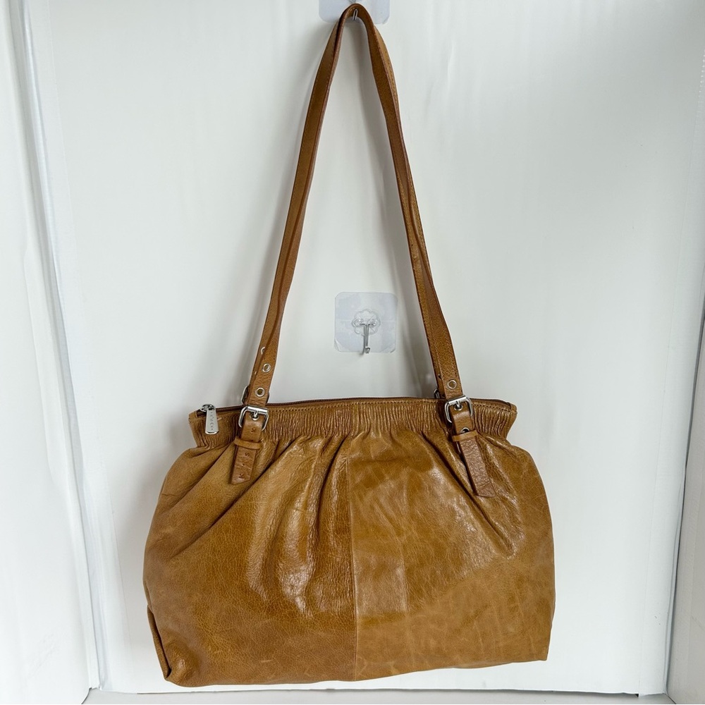 The Sak Vintage Hobo Leather Shoulder Bag Tan Cognac